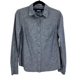Lands' End Outfitters Shirt Womens Size 4 Blue Chambray